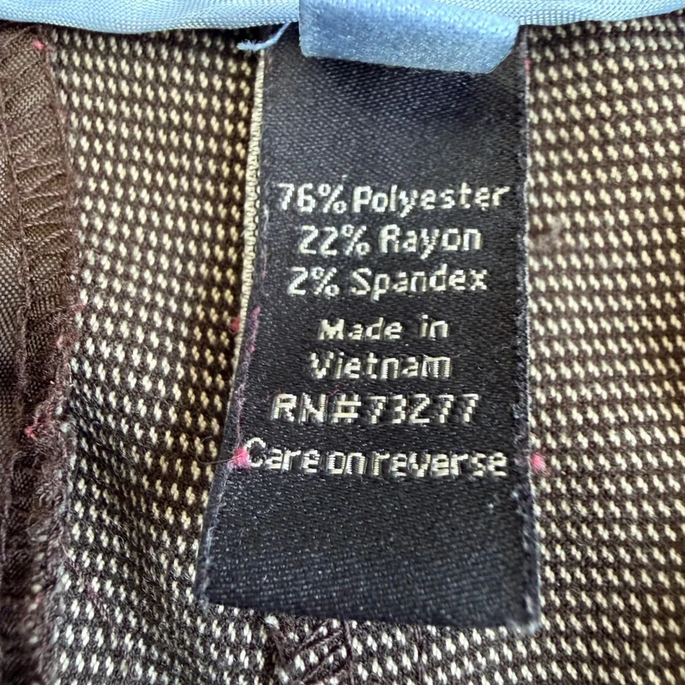 Apt 9 Modern Fit Brown Micro Pattern Dress Pants Trousers Womens Size 4